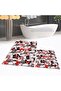 Digital Printed Non-Slip Base Washable Double Bathroom Mat Toilet Seat Set, V-KLOZET-44-RED, - 2