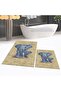 Digital Printed Non-Slip Base Washable Double Bathroom Mat Toilet Set, V-KLOZET-33-BROWN, - 2