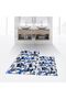 Digital Printed Non-Slip Base Washable Double Bathroom Mat Toilet Set, V-KLOZET-44-BLUE,