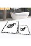 Digital Printed Non-Slip Base Washable Double Bathroom Mat Toilet Set, V-KLOZET-32-WHITE, - 2