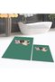 Digital Printed Non-Slip Base Washable Double Bathroom Mat Toilet Seat Set, V-KLOZET-38-GREEN, - 2