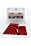 Digital Printed Non-Slip Base Washable Double Bathroom Mat Toilet Seat Set, V-TOILET-50-RED,