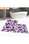 Digital Printed Non-Slip Base Washable Double Bathroom Mat Toilet Set, V-KLOZET-44-PURPLE, - 2