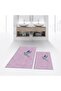 Digital Printed Non-Slip Base Washable Double Bathroom Mat Toilet Set, V-KLOZET-36-PINK,