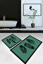 Digital Print Pcs Non-Slip Washable Leaf Double Bathroom Set Toilet Seat Set - 3