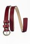 Vegan Leather 2-Piece 2 Cm Red and Black Women's Belt Shirt, Sweater, Pants and Dress Belt - 4