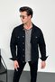 Men's Black Regular Fit Buttoned 100% Cotton Denim Jacket Hlthe042101 - 4