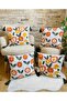 Home Design 4-Piece Combination Punch Embroidered Throw Pillow Cover (panch)