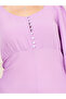 Plus Bishop Sleeves Front Slit Maxi Dress - 3