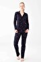 Women's Navy Blue Full-Length Pajama Set