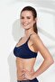 Women's Navy Blue Thin Strap Bikini Top - 4