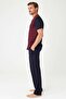 12030 Men's Claret Red Short Sleeve Pajama Set - 2