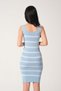 Women's Knitwear Dress Baby Blue Striped 90cm Pencil Dress Xs-S-M Compatible - 6