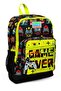 Kids Black Neon Yellow Game Over Patterned Four Compartment School Backpack 23728