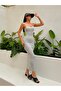 Gray Rope Strap Camisole Long Tight Dress 27133 - 5