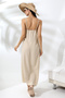 Summer Linen Dress with Straps and Zipper - 5