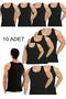 Pack of 10 Men's Black Cotton Combed Athlete Set Basic Comfortable Cut Economical Giant Athlete Pack