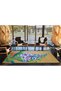 Evil Eye Blue Flower Themed Woven Base Washable Carpet Miravip8767 - 3