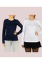 Women's Long Sleeve Stretch Fabric Stretchy Round Neck Crew neck (2 Pieces)