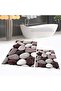 Digital Printed Non-Slip Base Washable Double Bathroom Mat Toilet Set, V-KLOZET-46-PINK, - 3