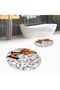 Digital Printed Non-Slip Washable Round Double Bath Mat Toilet Seat Set, V-Y-KLOZET-45-BROWN, - 3
