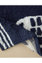 Fishbone Cotton Bath Mat Navy Blue-White - 2