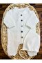 Newborn Muslin 4-Piece Buttoned Jumpsuit Hat Set 100% Cotton Organic - 2
