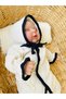 Newborn Muslin 3-Piece Kimono Lace-Up Wrap 100% Cotton Organic Bodysuit Set (with Gloves as a Gift) - 3