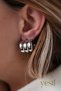 Women's Design Triple Small Hoop Steel Earrings