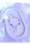 Heart-shaped Coquette Pearl Fairycore Embellished Bracelet with Steel Chain - 2