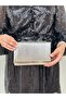 Croco Silver Evening Dress Clutch Portfolio Bag