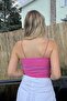 Dark Pink Women's Strappy Bustier Cropped - 3