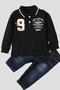 Polo baby suit with soft jeans 100% cotton - 2