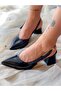 TOMI BLACK METAL BUCKLE HEEL Sandals - 2