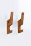 Adhesive Wooden Hanger, Bathroom Hanger, Natural Wood (2 Pieces)