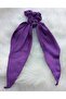 Purple Satin Scarf with Elastic Ring Hair Tie
