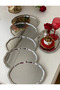 Set of 6 20x25 cm Oval Wavy Silver-Plated Model Tea, Coffee, Serving Presentation Tray 20x25 cm - 2