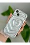 3D Matte Embossed Heart Pattern Silicone Case with Camera Protection for Apple iPhone 13 and 14 - 5