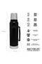1LT Stainless Steel Thermos - Matte Black Pebble, Classic Vacuum Design - 3