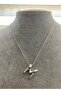 M Letter Silver Color Balloon Pendant,High Letter Necklace