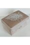 Wooden Velvet Lined Makeup Chest Box with Guipure and Pearl Ornament - 7