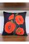 D150 Poppy flower Patterned - Double Side Printed Throw Pillow Cover