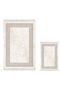 Digital 3-Piece Bath Mat Set Star Cotton Non-Slip Base Mixed Oval Modern Cassietta Cream - 2