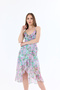 Double Breasted Cut Patterned Chiffon Dress - 4