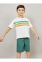 Colorblock Print T-Shirt with Short Sleeves & Shorts Set - 2