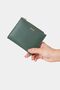 2805 Genuine Real Leather Women's Wallet with Snap Fasteners and Zipper Flother Green - 5