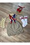 Circus Concept Beige Baby Boy Salopet Bow Tie Socks Set - 6
