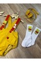 Winnie the Pooh themed mustard red baby boy romper, bow tie and socks set - 7