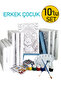 Boy Painter Set 10 Pieces - 20x30 cm Canvas with Prefixation, 2 Pieces.Brush, Palette, Paint & Easel