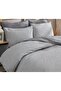 Striped Pattern Anthracite White Double Duvet Cover Set Double Sided Use Sheet Anthracite - 5